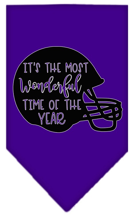 Most Wonderful Time of the Year (Football) Screen Print Bandana Purple Small